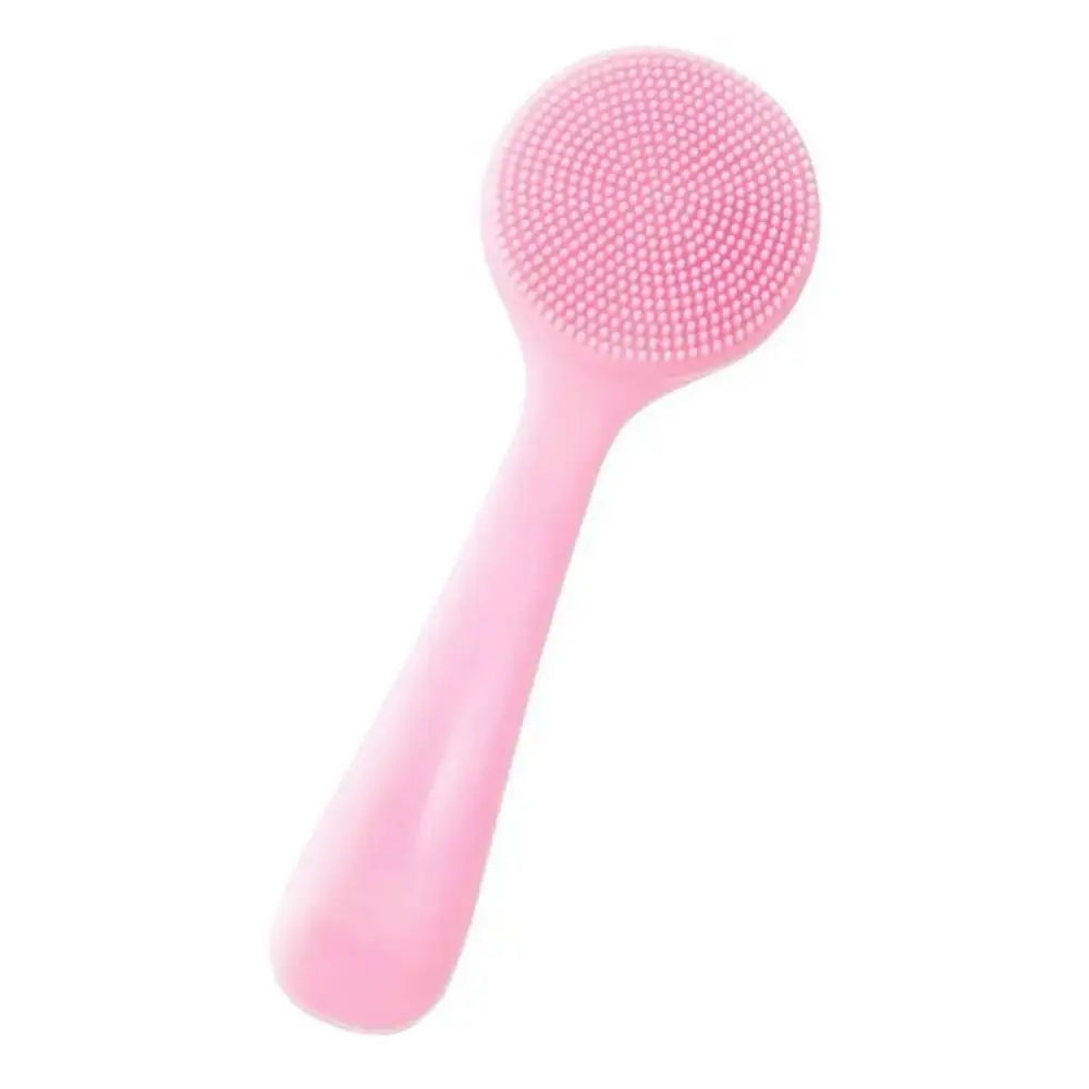 Silicone Facial Cleansing Brush Manual Makeup Residues Removal Face Cleaning Scrubber Long Handle Exfoliator Face Wash Brush