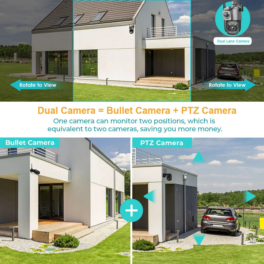 8MP 4G Dual Lens Outdoor CCTV Security Camera