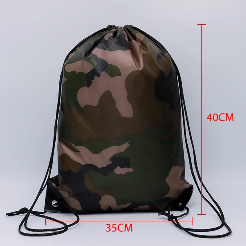 Camouflage Drawstring Backpack Gym & Travel Bag