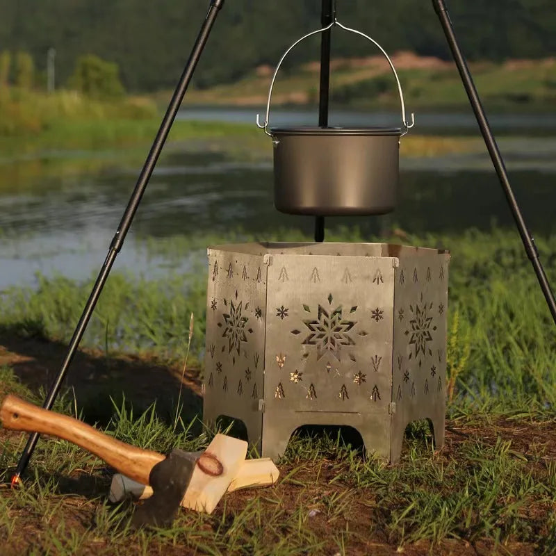 Camping Firewood Stove Portable Outdoor Campfire Table