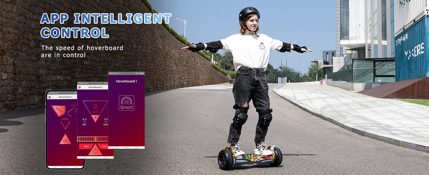 RCB Hoverboard 8.5" all terrain hoverboards, APP control, integrated LED Bluetooth with powerful motor, electric skateboard