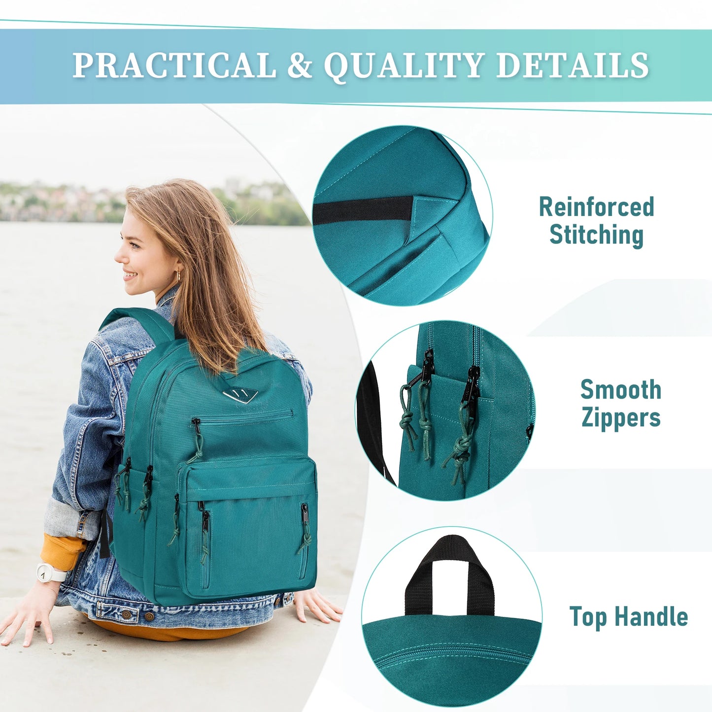 School Backpack,Two Compartments Daypack Bookbag Schoolbag for High School Teen Boy Girls/College/Work/Men Women