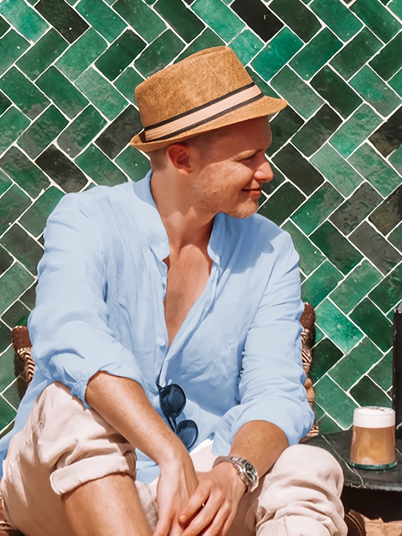 Men’s Linen Long Sleeve Breathable Shirt