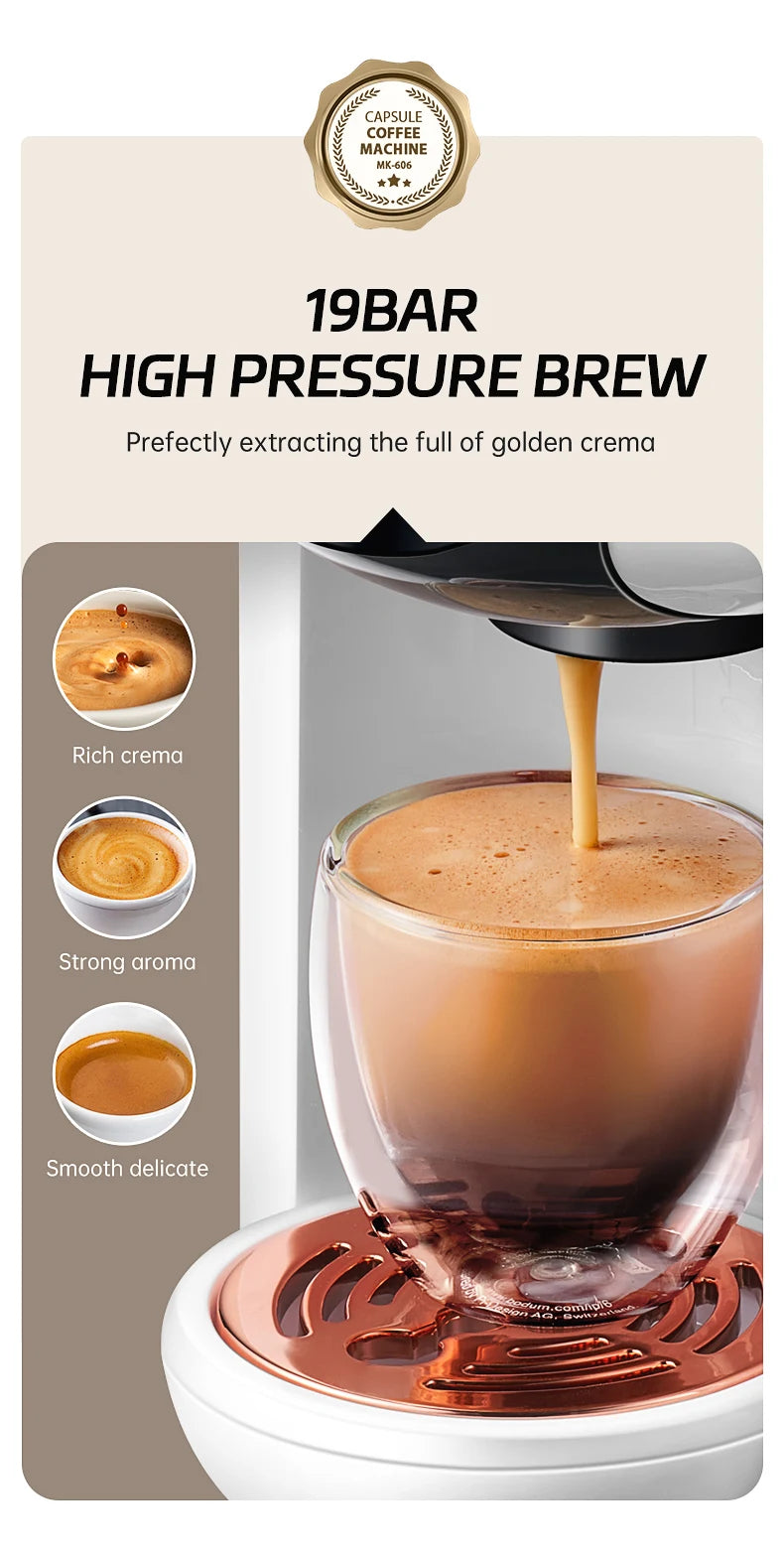 Cafelffe 5-in-1 Capsule Coffee Machine 19Bar