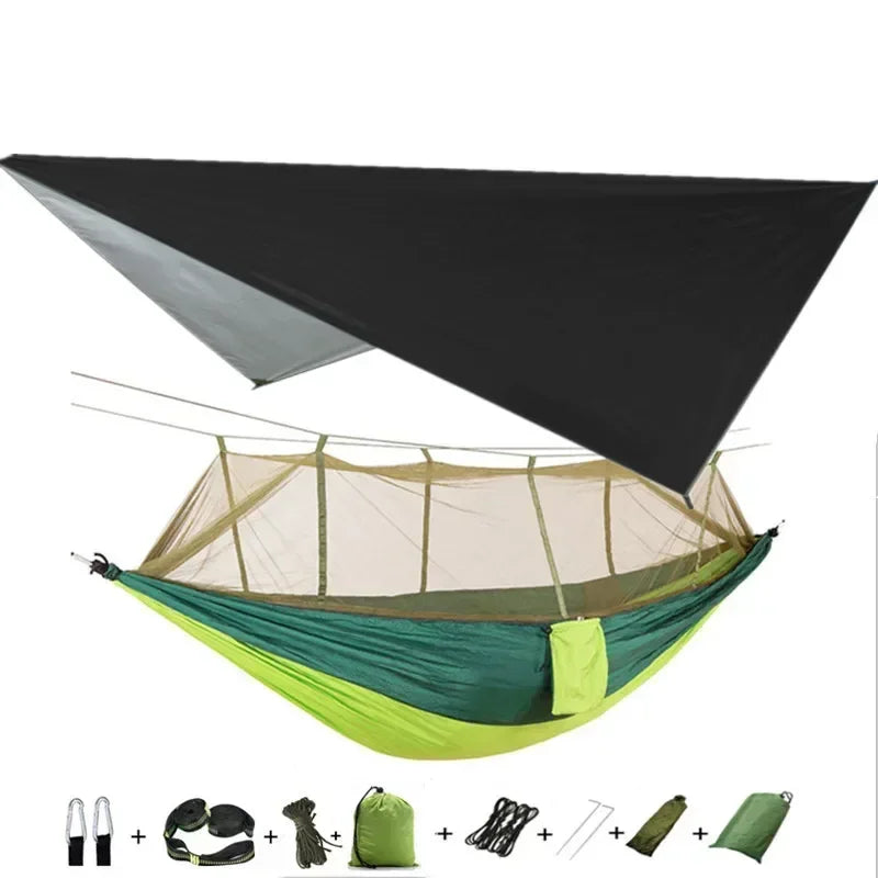 Swallowtail Camping Hammock with Mosquito Net & Rainfly