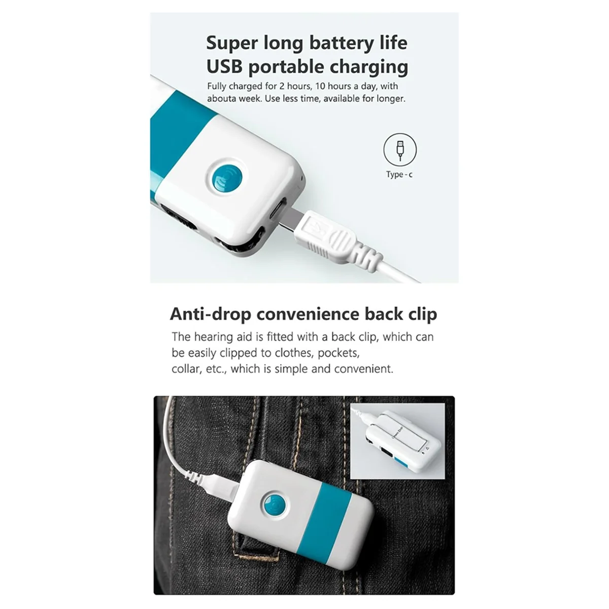 X11A Pocket Hearing Aids for Seniors Rechargeable Noise Cancelling Hearing Amplifier Pocket Talker Hearing Loss,Hearing Aids