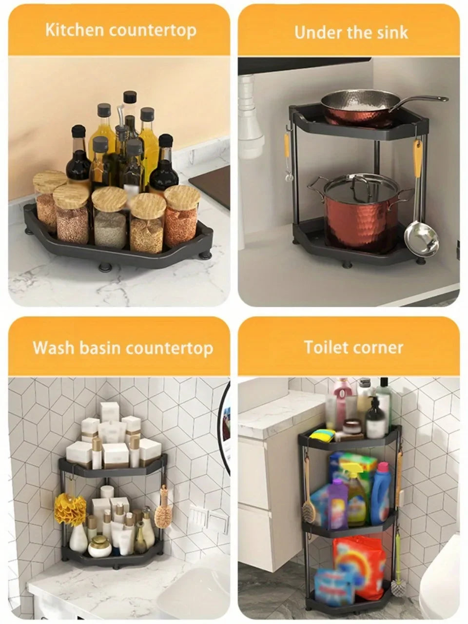 3-Tier Kitchen Seasoning Shelf Spice Countertop Rack