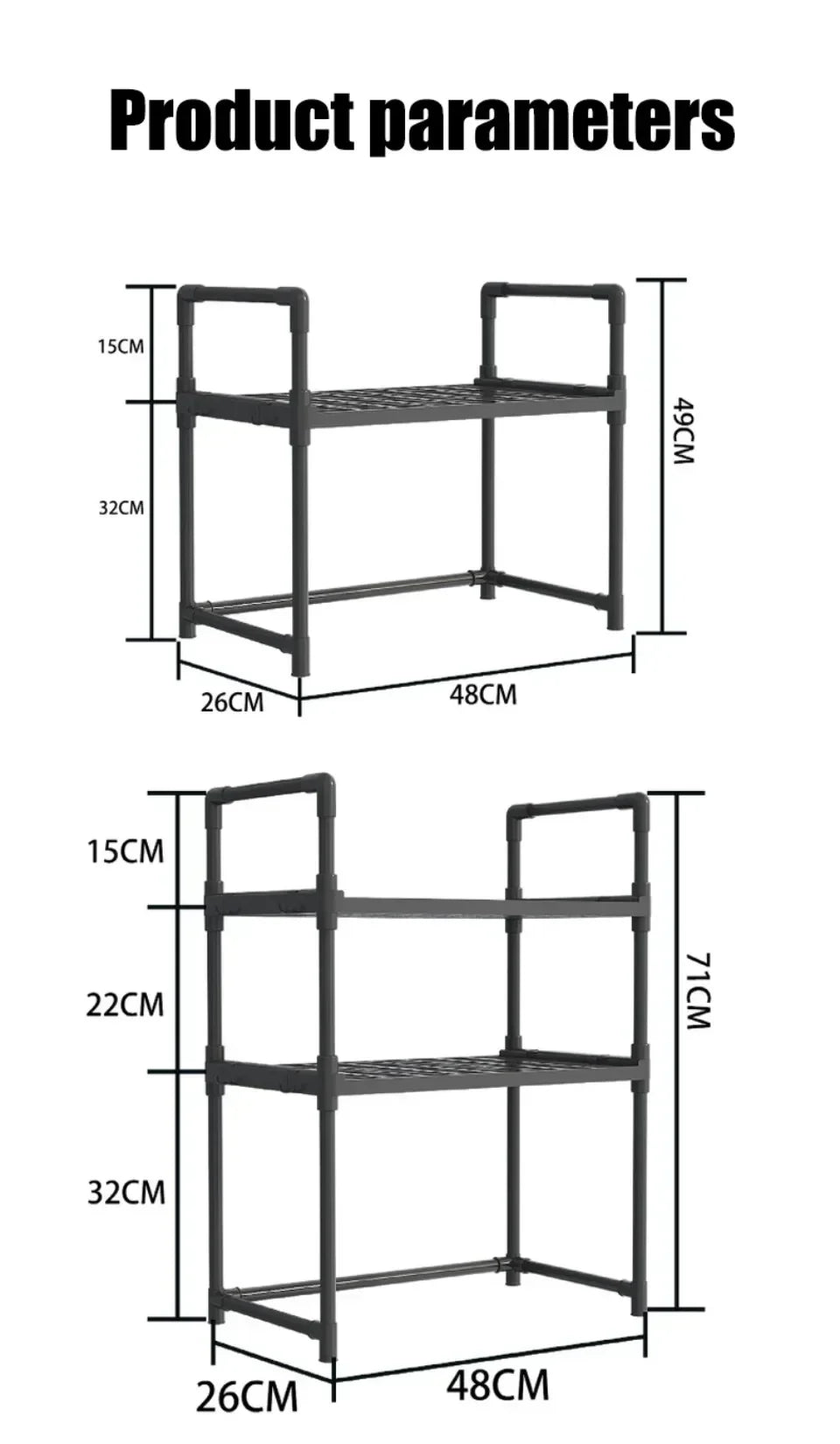 2-Tier Kitchen Microwave & Seasoning Storage Rack