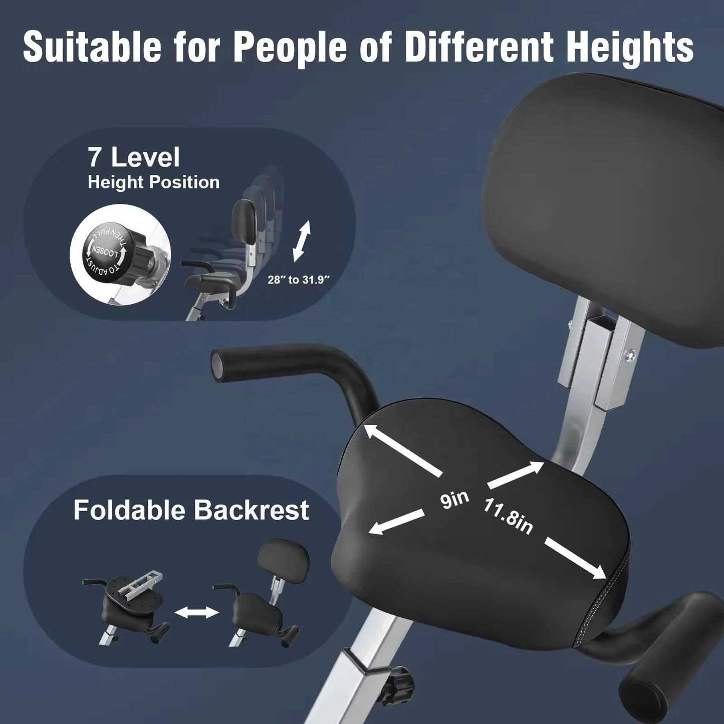 Folding Magnetic Exercise Bike – Upright & Recumbent