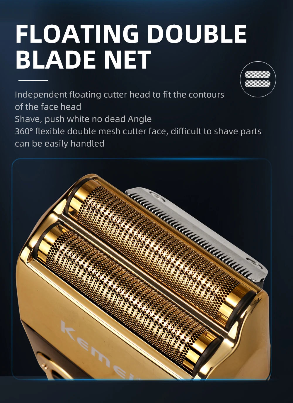 2-in-1 Electric Shaver & Hair Trimmer for Men KM-2028