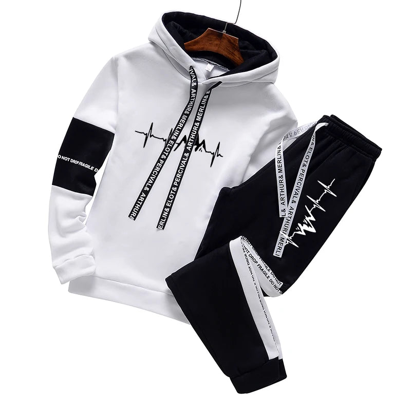Men’s Tracksuit Set – Casual Hooded Sweatshirt & Joggers