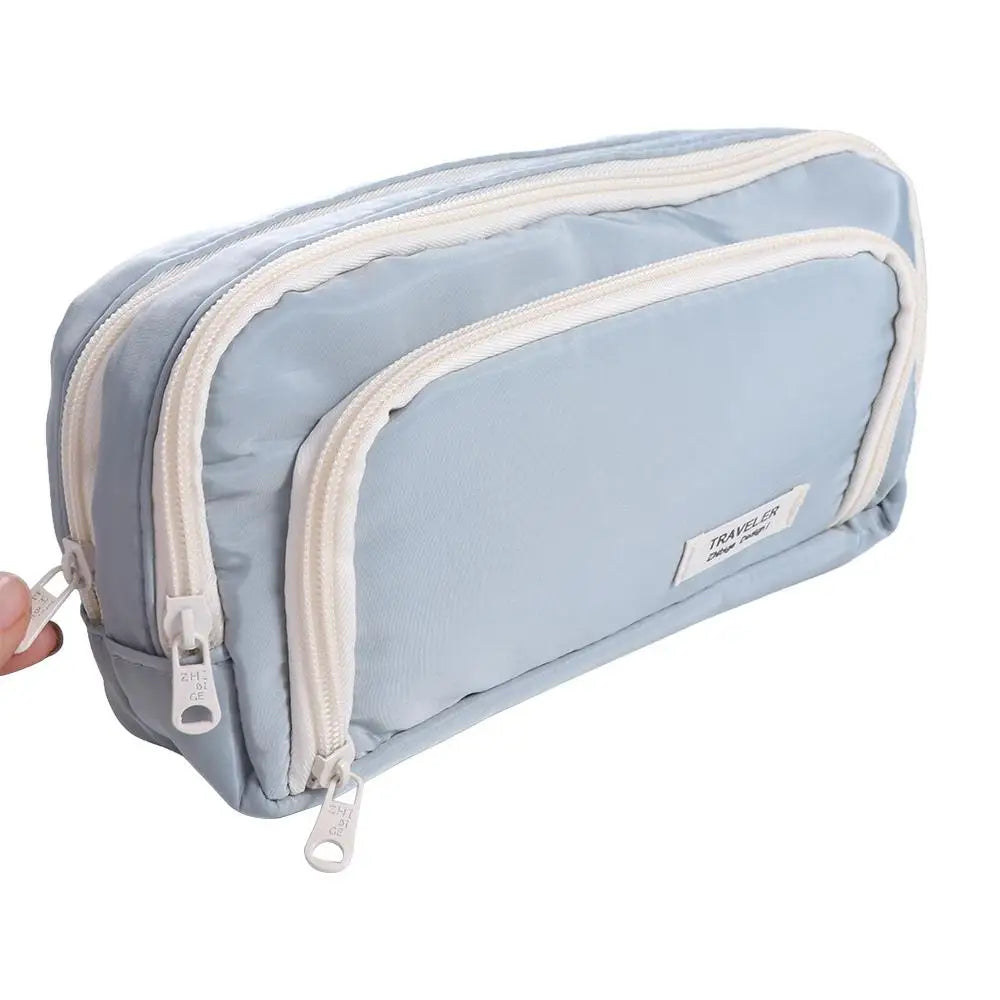 Black to School Large Capacity Pencil Bag Aesthetic Simple School Cases Large Capacity Pen Case School Students Supplies