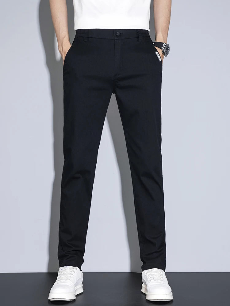 Men’s Cotton Stretch Business Pants – Slim Fit Trousers