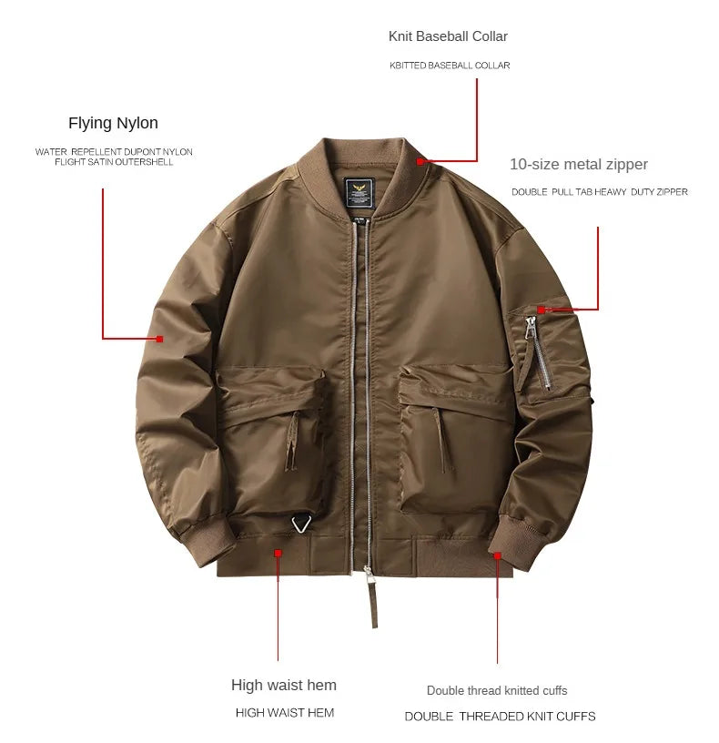 Men’s Cargo Jacket Winter Warm Streetwear