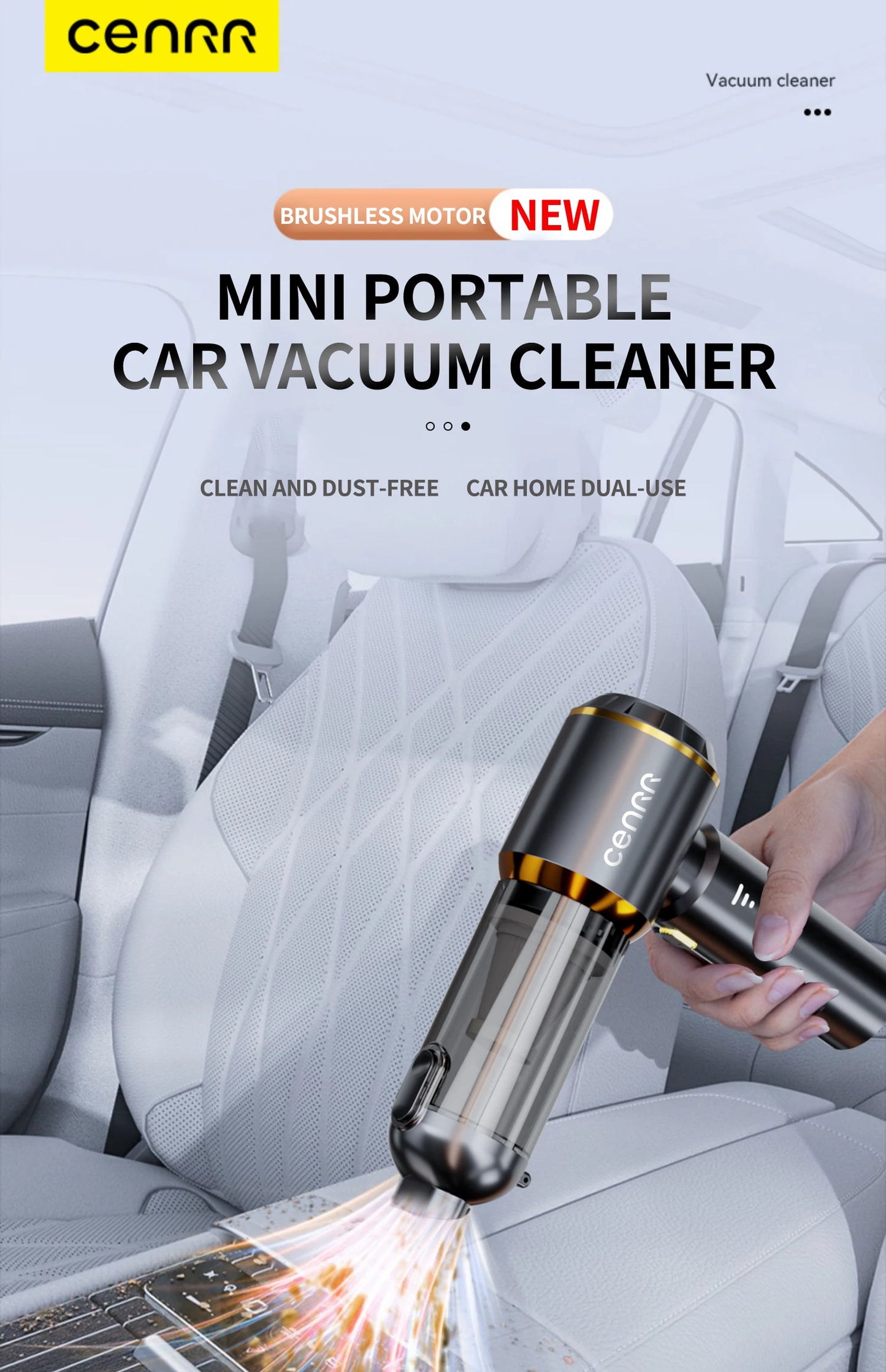 CENRR 998000PA Cordless Mini Car Vacuum Cleaner
