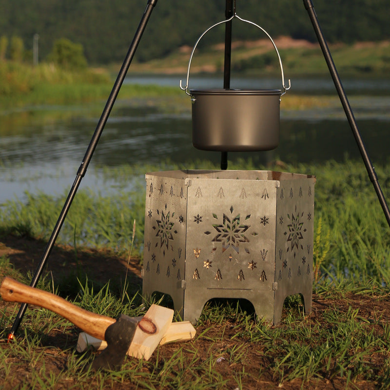 Camping Firewood Stove Portable Outdoor Campfire Table