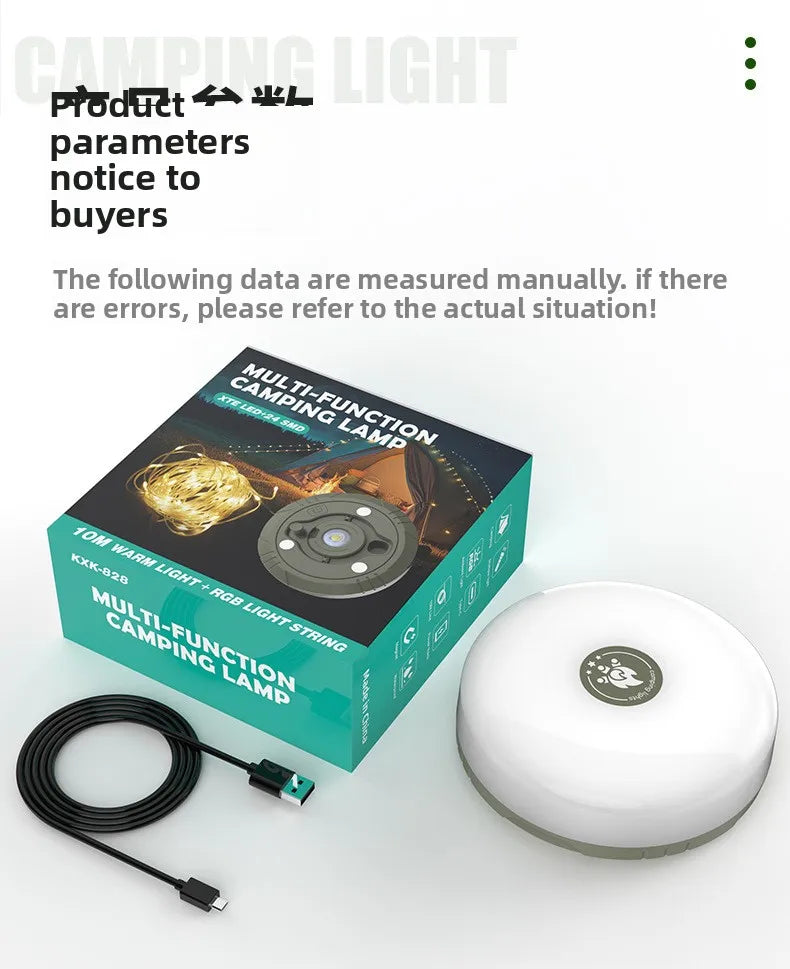 Multi-Functional Outdoor Camping Lamp with Light String