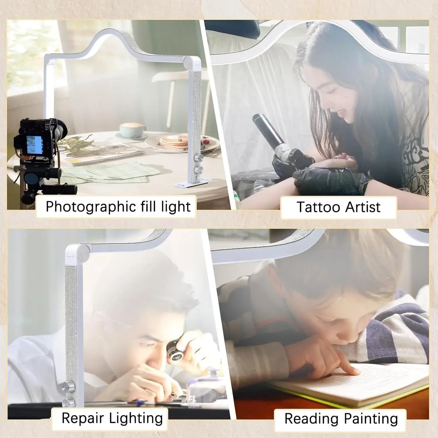 48W Half Moon LED Nail Lamp – Foldable Beauty Desk Light