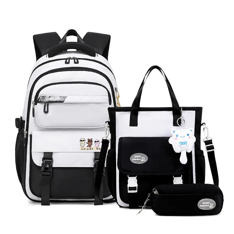Children School bags set Girls Primary Backpack Kids school backpcak 3 pcs princess schoolbags kids mochilas escolar infantil