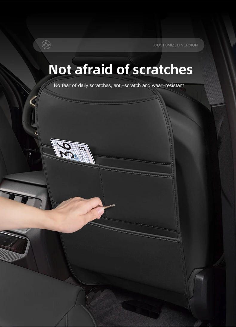 Leather Car Seat Back Protector Waterproof Kick Mat