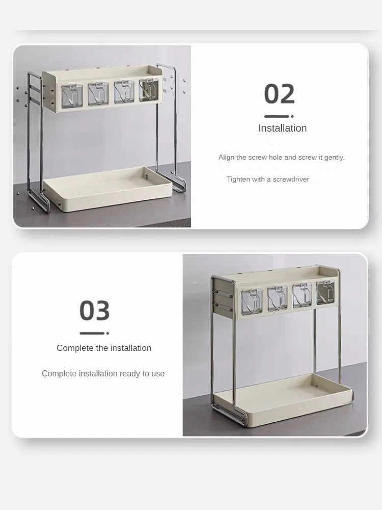 Multi-Functional Kitchen Seasoning & Storage Rack