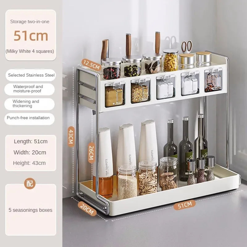 Multi-Functional Kitchen Seasoning & Storage Rack