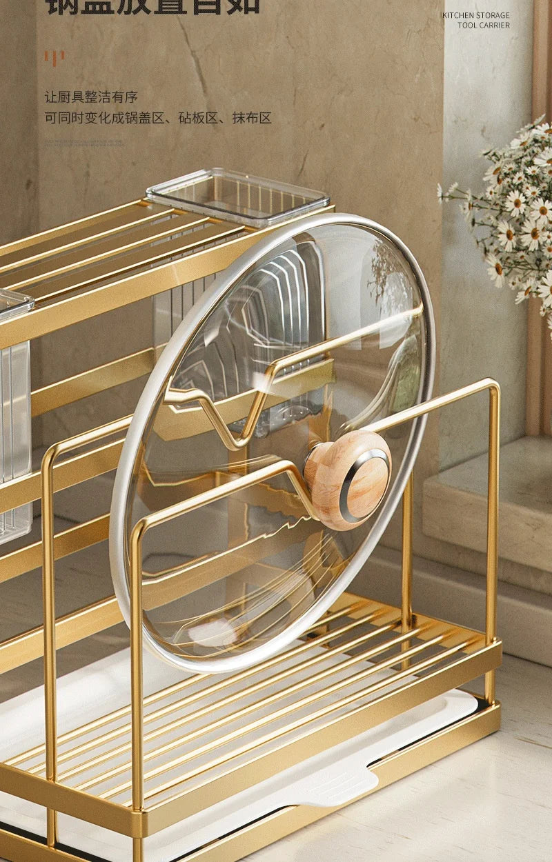 Wall-Mounted Stainless Steel Kitchen Storage Rack