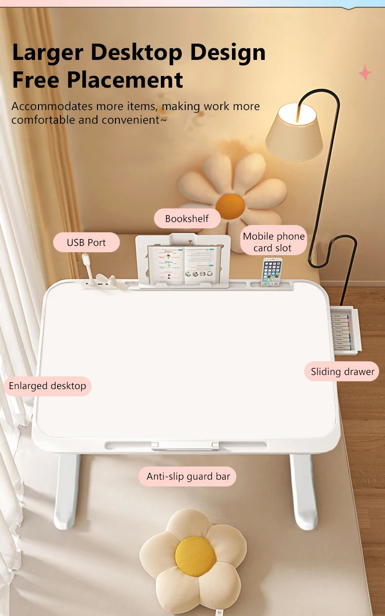Adjustable Folding Laptop Desk – Bed & Floor Use