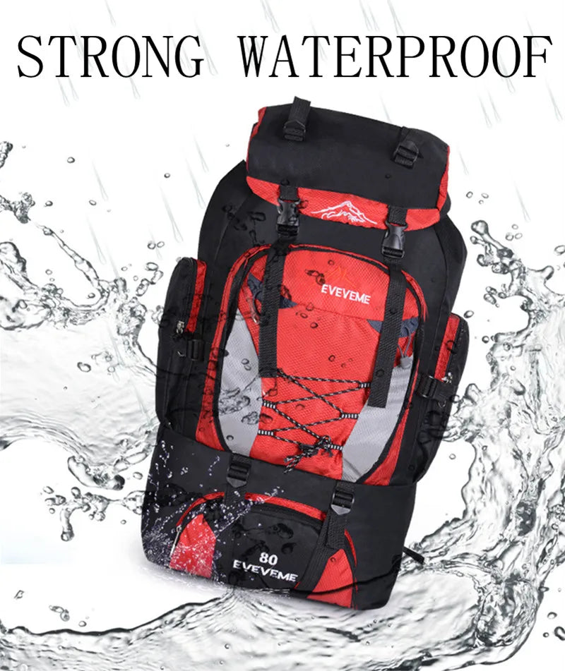 Men’s 80L Waterproof Hiking Camping Backpack