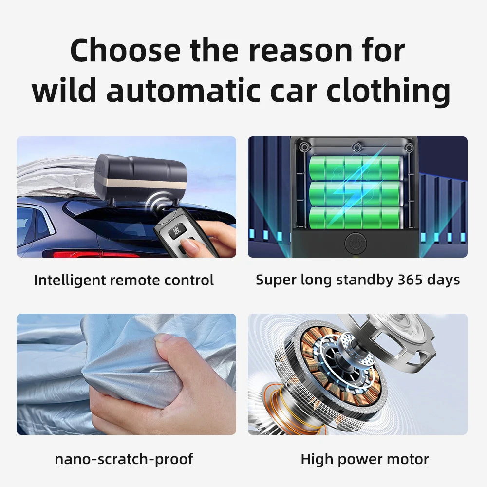 Automatic Remote Control Car Cover with Sun Protection