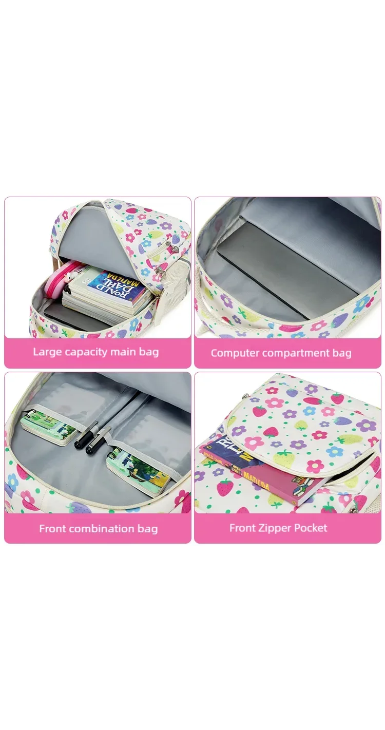 Schoolbags for Primary School Girls, Fashionable Backpacks, Large Capacity Junior High School Students, Versatile Backpacks