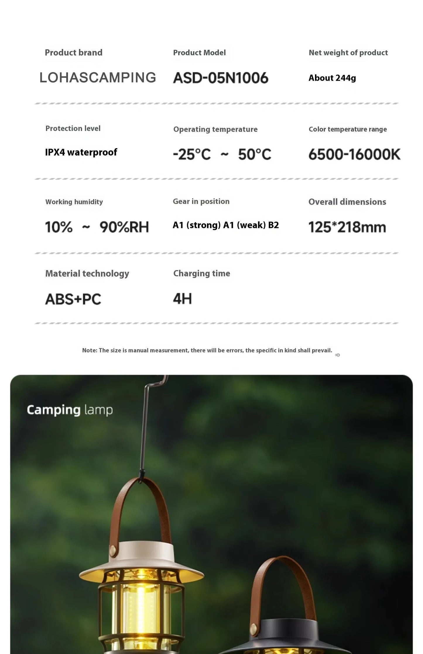 Lohascamping LED Retro Camping Lamp Rechargeable Light