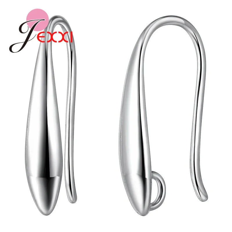 Trendy 925 Sterling Silver Earring Hooks For DIY Jewelry Makings Cubic Zirconia Earring Clasps Accessories