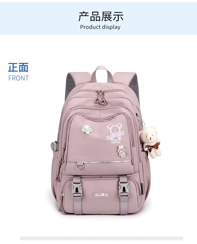 Children School Bags For Girls Large Schoolbag Kawaii Primary School Backpack Kids Book Bag Waterproof Laptop Travel Rucksack