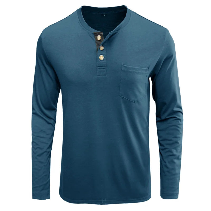 Men’s Casual Long Sleeve Elastic T-Shirt