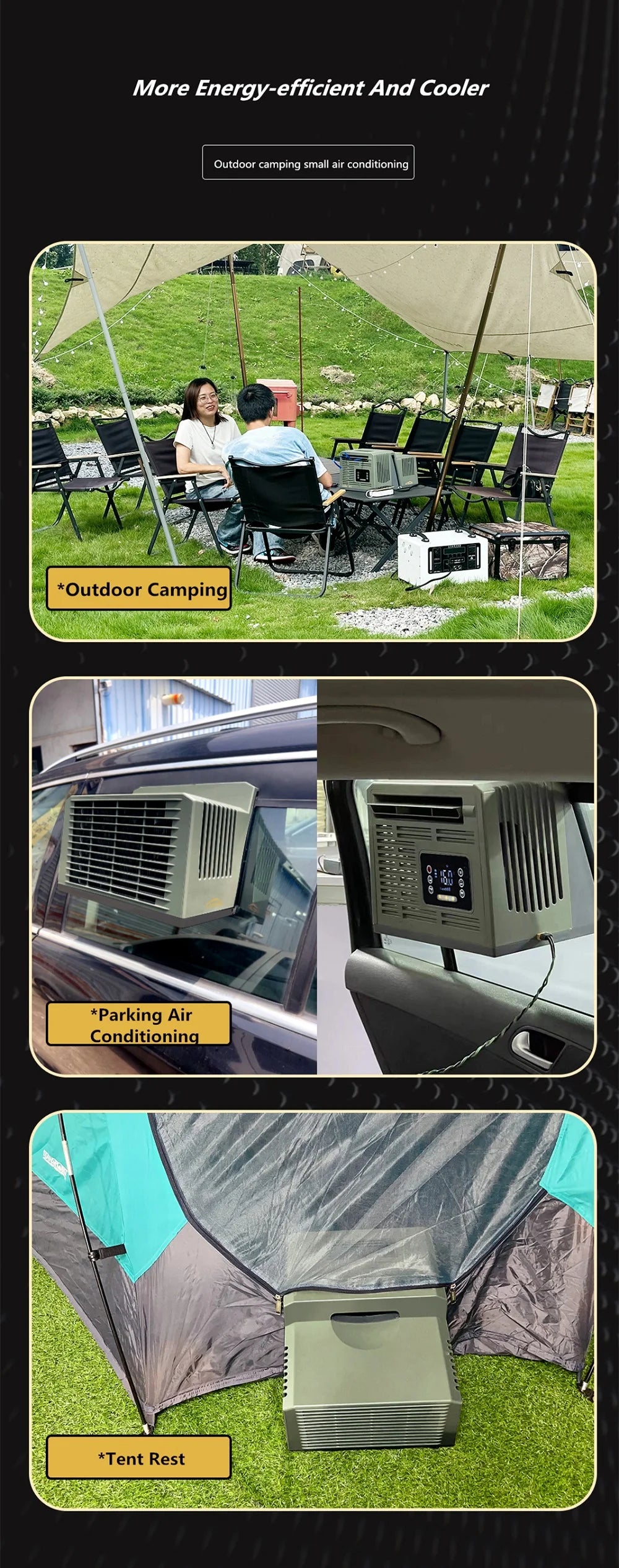Outdoor Camping No Installation Mobile Air Conditioning Portable Parking Tent No Drainage Mini Refrigeration Air Conditioning