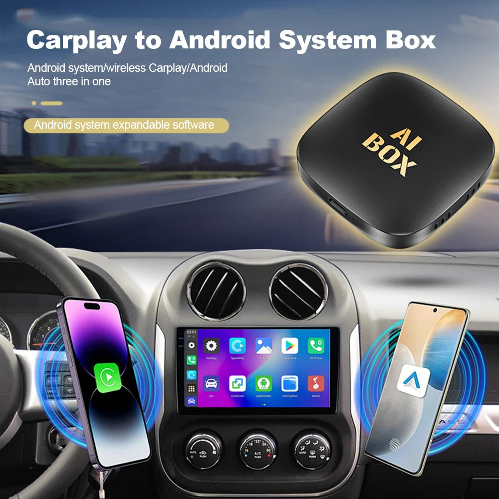 Smart Ai Box Android Wireless CarPlay Android Auto Adapter Android 13 CarPlay For Netflix For YouTube car intelligent systems