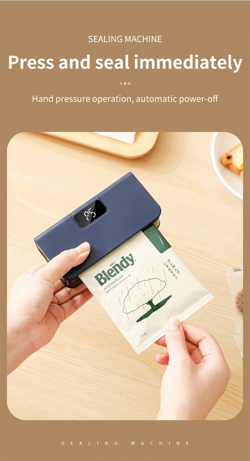 Plastic Bags Sealer Mini Sealing Machine Rechargeable Mini Heat Bag Sealer Food Packaging Sealing Machine Portable Bags Sealer