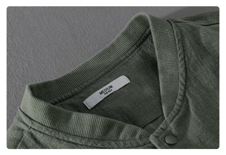 Men’s Cotton Linen Jacket – Casual Travel Stand Collar