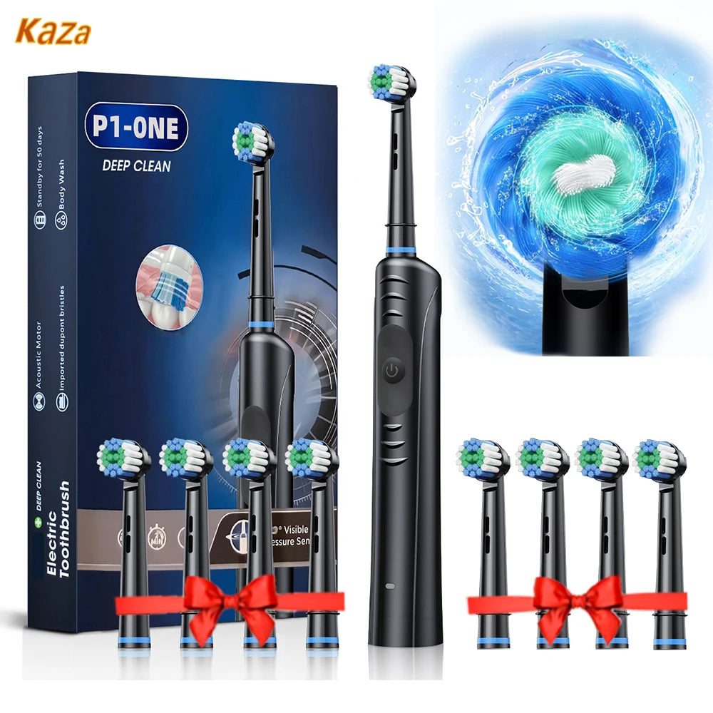 Rechargeable Rotary Electric Toothbrush – 8 Brush Heads