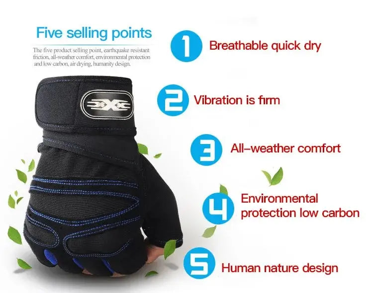 Men's Unisex Fitness & Weightlifting Gloves with Wrist Support