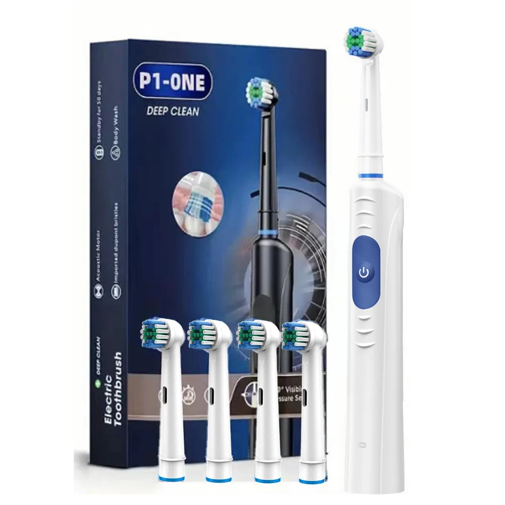 Rechargeable Rotary Electric Toothbrush – 8 Brush Heads
