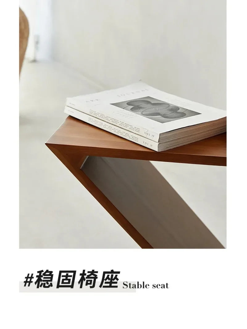 Zigzag Wood Chair Imitation Medieval Designer Z-shaped Dining Chair Creative Backrest Stool Home Nordic Chair for Bedroom