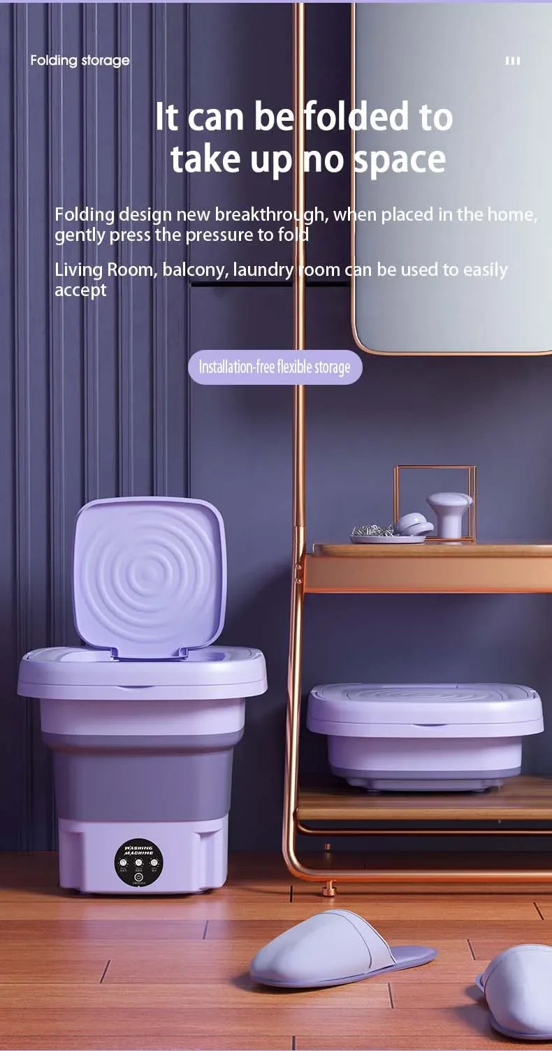 8L Portable Folding Mini Washing Machine