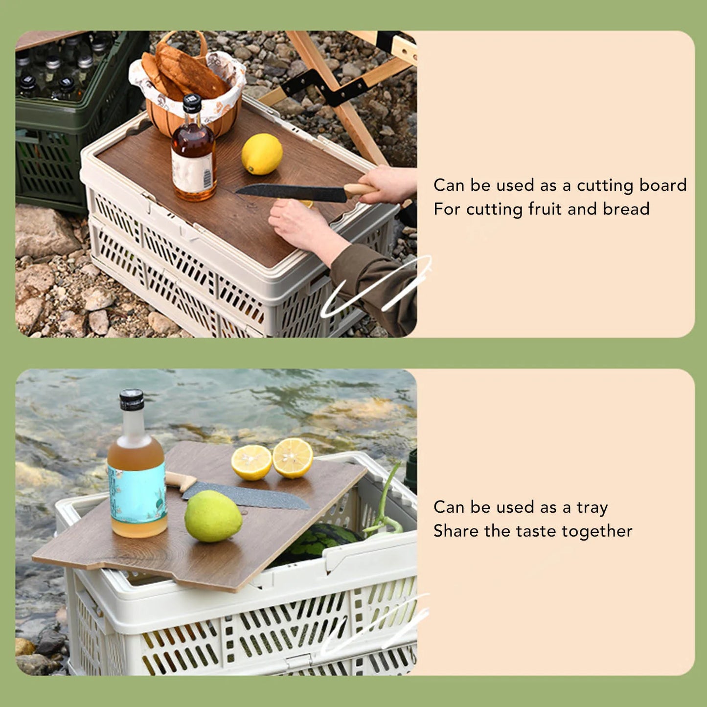 Foldable Camping Storage Basket Large Capacity