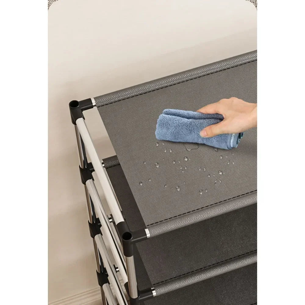 Metal Shoe Rack – Space Saving Black Shoe Storage Organizer