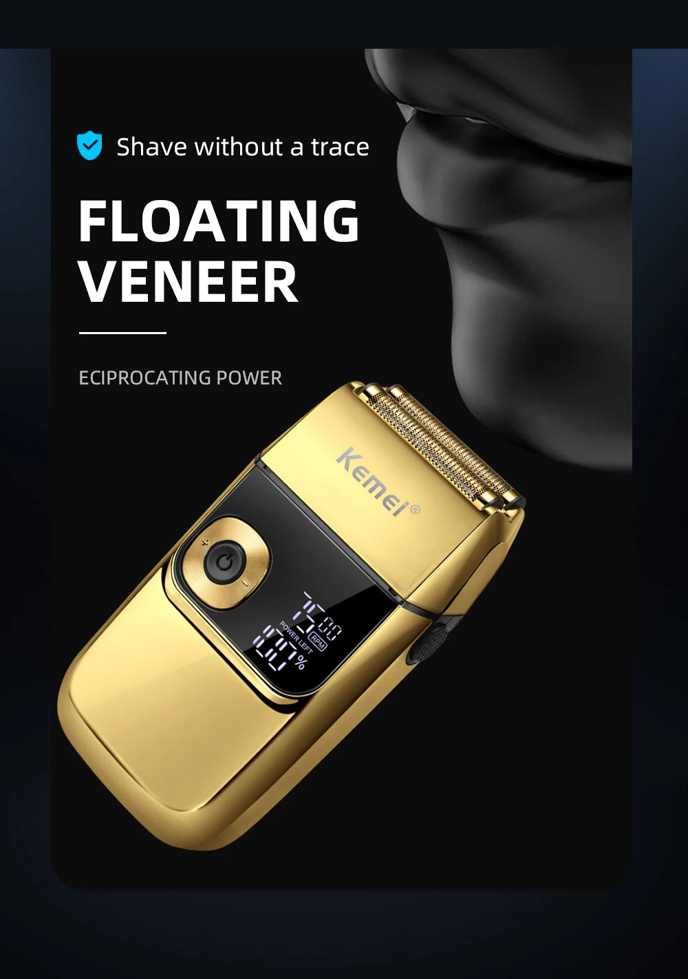 2-in-1 Electric Shaver & Hair Trimmer for Men KM-2028