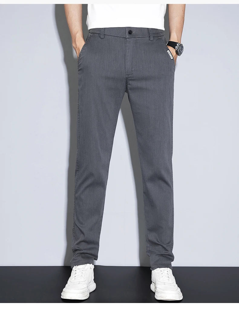 Men’s Cotton Stretch Business Pants – Slim Fit Trousers