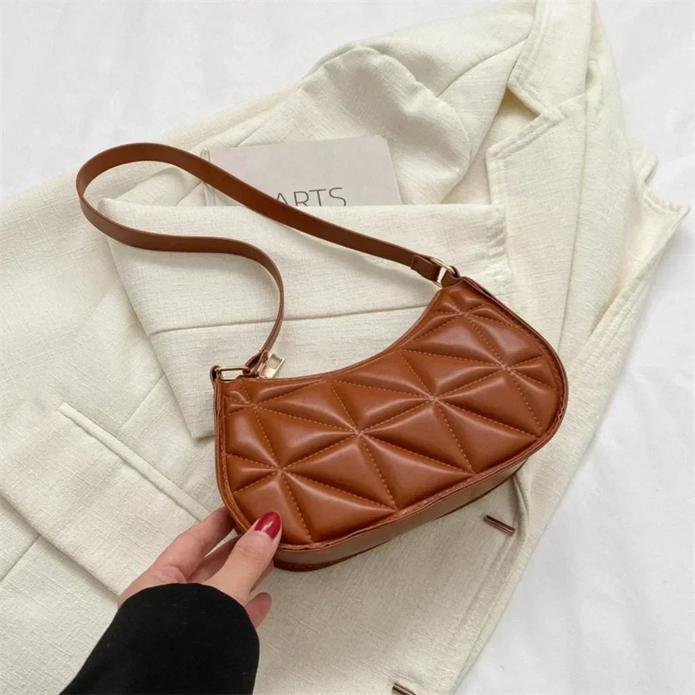 Vintage Fashion Versatile New Women's Bags Solid Rhombic High-End Texture Simple Generous Temperament Crossbody Shoulder