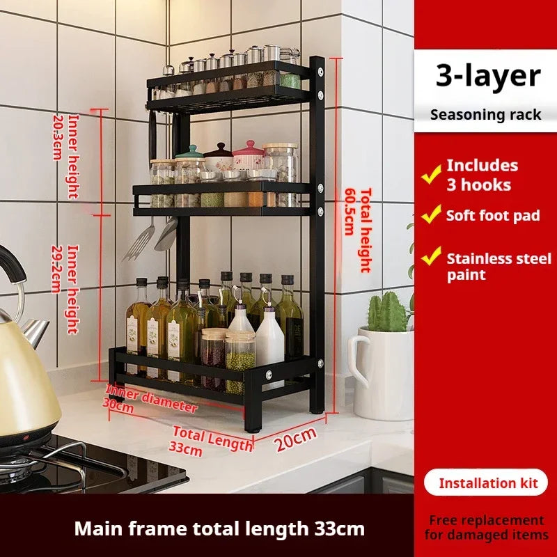 2-Layer Stainless Steel Kitchen Storage & Dish Rack